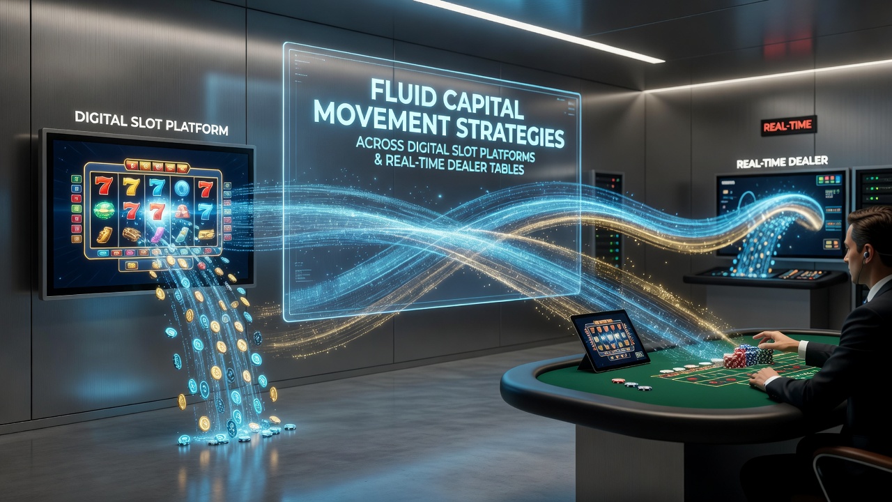 Live dealer table interface with overlaid balance transfer options and performance analytics