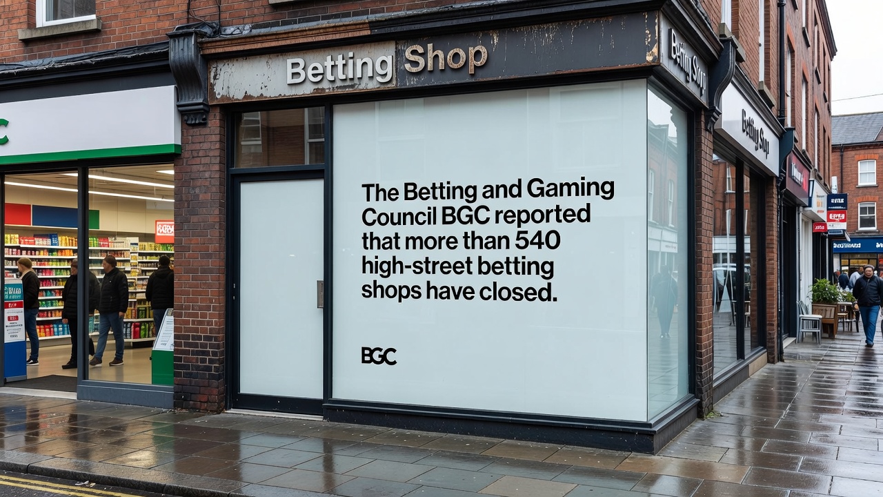 Chart showing betting shop closures and job losses statistics in the UK