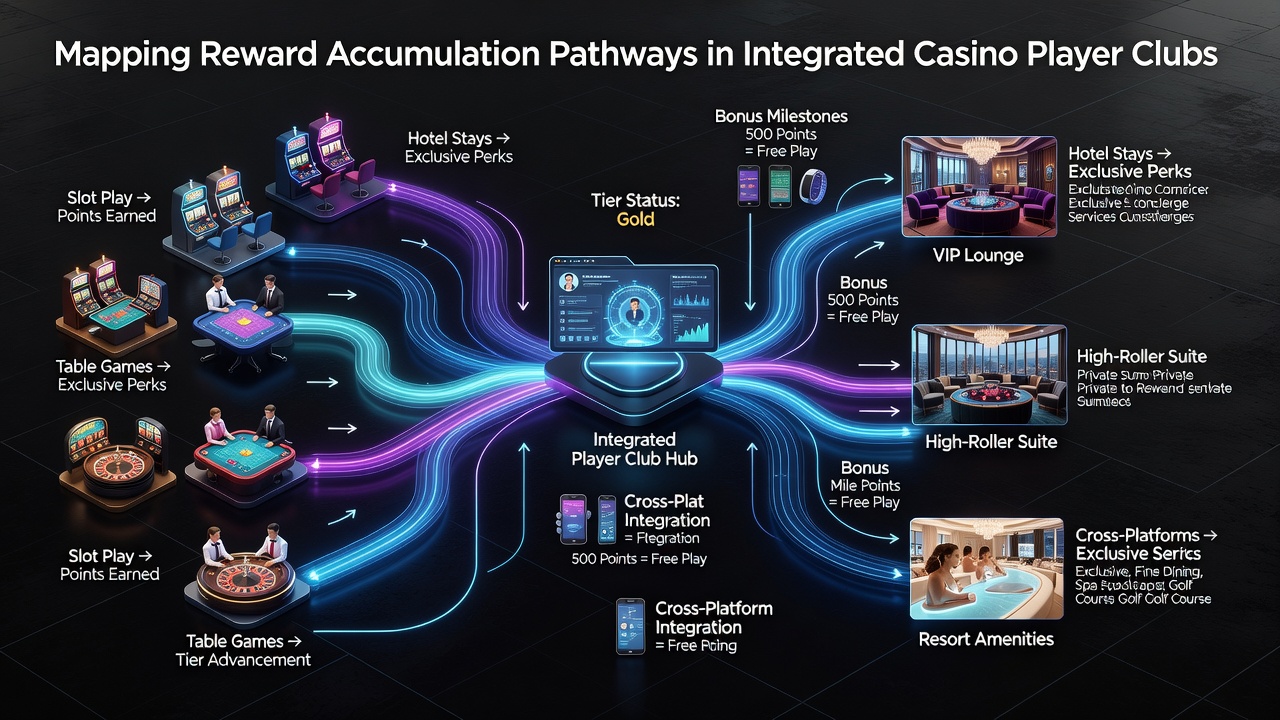 Flowchart showing data integration and point calculation steps in casino loyalty systems
